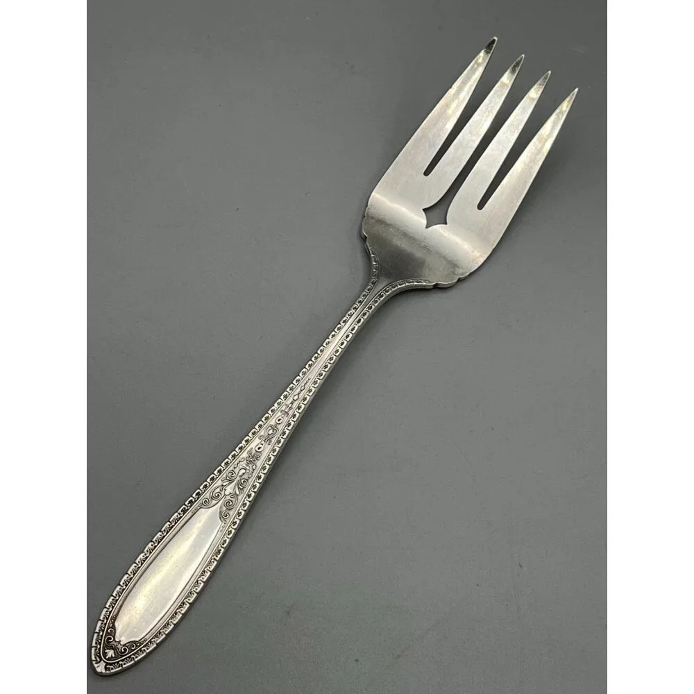 Vtg Oneida Carlton Silver Plate Cold Meat Serving Fork 8 inch Table Decor